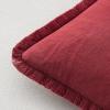 MIULEE Christmas Decorative Throw Pillow Covers Neutral Linen Fringe Throw Pillows Set of 2 Natural Beige Boho Farmhouse Cushion Covers with Tassels for Couch Sofa Bed Living Room Decor 18×18 Inch(Burgundy)