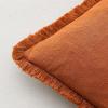 MIULEE Christmas Decorative Throw Pillow Covers Neutral Linen Fringe Throw Pillows Set of 2 Natural Beige Boho Farmhouse Cushion Covers with Tassels for Couch Sofa Bed Living Room Decor 18×18 Inch(Orange)