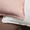 MIULEE Christmas Decorative Throw Pillow Covers Neutral Linen Fringe Throw Pillows Set of 2 Natural Beige Boho Farmhouse Cushion Covers with Tassels for Couch Sofa Bed Living Room Decor 18×18 Inch(White)