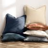 MIULEE Christmas Decorative Throw Pillow Covers Neutral Linen Fringe Throw Pillows Set of 2 Natural Beige Boho Farmhouse Cushion Covers with Tassels for Couch Sofa Bed Living Room Decor 18×18 Inch(Indigo Blue)