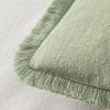MIULEE Christmas Decorative Throw Pillow Covers Neutral Linen Fringe Throw Pillows Set of 2 Natural Beige Boho Farmhouse Cushion Covers with Tassels for Couch Sofa Bed Living Room Decor 18×18 Inch(Sage Green)
