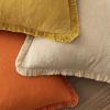 MIULEE Christmas Decorative Throw Pillow Covers Neutral Linen Fringe Throw Pillows Set of 2 Natural Beige Boho Farmhouse Cushion Covers with Tassels for Couch Sofa Bed Living Room Decor 18×18 Inch(Orange)