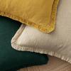 MIULEE Christmas Decorative Throw Pillow Covers Neutral Linen Fringe Throw Pillows Set of 2 Natural Beige Boho Farmhouse Cushion Covers with Tassels for Couch Sofa Bed Living Room Decor 18×18 Inch(Beige)