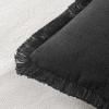 MIULEE Christmas Decorative Throw Pillow Covers Neutral Linen Fringe Throw Pillows Set of 2 Natural Beige Boho Farmhouse Cushion Covers with Tassels for Couch Sofa Bed Living Room Decor 18×18 Inch(Black)