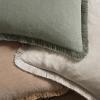 MIULEE Christmas Decorative Throw Pillow Covers Neutral Linen Fringe Throw Pillows Set of 2 Natural Beige Boho Farmhouse Cushion Covers with Tassels for Couch Sofa Bed Living Room Decor 18×18 Inch(Natural Beige)