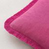 MIULEE Christmas Decorative Throw Pillow Covers Neutral Linen Fringe Throw Pillows Set of 2 Natural Beige Boho Farmhouse Cushion Covers with Tassels for Couch Sofa Bed Living Room Decor 18×18 Inch(Hot Pink)
