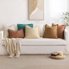 MIULEE Christmas Decorative Throw Pillow Covers Neutral Linen Fringe Throw Pillows Set of 2 Natural Beige Boho Farmhouse Cushion Covers with Tassels for Couch Sofa Bed Living Room Decor 18×18 Inch(Teal)