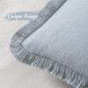 MIULEE Christmas Decorative Throw Pillow Covers Neutral Linen Fringe Throw Pillows Set of 2 Natural Beige Boho Farmhouse Cushion Covers with Tassels for Couch Sofa Bed Living Room Decor 18×18 Inch(Sky Blue)