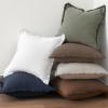 MIULEE Christmas Decorative Throw Pillow Covers Neutral Linen Fringe Throw Pillows Set of 2 Natural Beige Boho Farmhouse Cushion Covers with Tassels for Couch Sofa Bed Living Room Decor 18×18 Inch(Cocoa Brown)