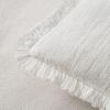MIULEE Christmas Decorative Throw Pillow Covers Neutral Linen Fringe Throw Pillows Set of 2 Natural Beige Boho Farmhouse Cushion Covers with Tassels for Couch Sofa Bed Living Room Decor 18×18 Inch(White)