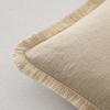 MIULEE Christmas Decorative Throw Pillow Covers Neutral Linen Fringe Throw Pillows Set of 2 Natural Beige Boho Farmhouse Cushion Covers with Tassels for Couch Sofa Bed Living Room Decor 18×18 Inch(Beige)