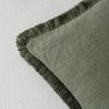MIULEE Christmas Decorative Throw Pillow Covers Neutral Linen Fringe Throw Pillows Set of 2 Natural Beige Boho Farmhouse Cushion Covers with Tassels for Couch Sofa Bed Living Room Decor 18×18 Inch(Light Olive Green)