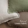 MIULEE Christmas Decorative Throw Pillow Covers Neutral Linen Fringe Throw Pillows Set of 2 Natural Beige Boho Farmhouse Cushion Covers with Tassels for Couch Sofa Bed Living Room Decor 18×18 Inch(Cocoa Brown)