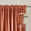 MIULEE Christmas Emerald Green Pom Pom Velvet Curtains for Bedroom/Living Room Darkening Thermal Insulating 84 Inches Long Blackout Curtain with Rod Pocket for Girls Room/Nursery/Home Theater Set of 2(Burnt Orange)