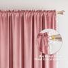 MIULEE Christmas Emerald Green Pom Pom Velvet Curtains for Bedroom/Living Room Darkening Thermal Insulating 84 Inches Long Blackout Curtain with Rod Pocket for Girls Room/Nursery/Home Theater Set of 2(Blush Pink)