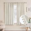 MIULEE Christmas Emerald Green Pom Pom Velvet Curtains for Bedroom/Living Room Darkening Thermal Insulating 84 Inches Long Blackout Curtain with Rod Pocket for Girls Room/Nursery/Home Theater Set of 2(Ivory)