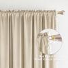 MIULEE Christmas Emerald Green Pom Pom Velvet Curtains for Bedroom/Living Room Darkening Thermal Insulating 84 Inches Long Blackout Curtain with Rod Pocket for Girls Room/Nursery/Home Theater Set of 2(Beige)