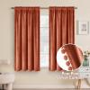 MIULEE Christmas Emerald Green Pom Pom Velvet Curtains for Bedroom/Living Room Darkening Thermal Insulating 84 Inches Long Blackout Curtain with Rod Pocket for Girls Room/Nursery/Home Theater Set of 2(Burnt Orange)
