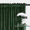 MIULEE Christmas Emerald Green Pom Pom Velvet Curtains for Bedroom/Living Room Darkening Thermal Insulating 84 Inches Long Blackout Curtain with Rod Pocket for Girls Room/Nursery/Home Theater Set of 2(Emerald Green)