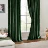 MIULEE Christmas Emerald Green Pom Pom Velvet Curtains for Bedroom/Living Room Darkening Thermal Insulating 84 Inches Long Blackout Curtain with Rod Pocket for Girls Room/Nursery/Home Theater Set of 2(Emerald Green)