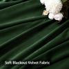 MIULEE Christmas Emerald Green Pom Pom Velvet Curtains for Bedroom/Living Room Darkening Thermal Insulating 84 Inches Long Blackout Curtain with Rod Pocket for Girls Room/Nursery/Home Theater Set of 2(Emerald Green)