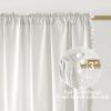 MIULEE Christmas Emerald Green Pom Pom Velvet Curtains for Bedroom/Living Room Darkening Thermal Insulating 84 Inches Long Blackout Curtain with Rod Pocket for Girls Room/Nursery/Home Theater Set of 2(Pure White)