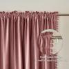 MIULEE Christmas Emerald Green Pom Pom Velvet Curtains for Bedroom/Living Room Darkening Thermal Insulating 84 Inches Long Blackout Curtain with Rod Pocket for Girls Room/Nursery/Home Theater Set of 2(Dry Rose)