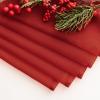 MIULEE Christmas Half Window Sheer Curtain Valance, Extra Wide Rod Pocket Voile Drape for Kitchen Cafe Bathroom Small Window One Panel 60 x 18 Inch Haute Red(Haute Red)
