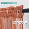 MIULEE Christmas Half Window Sheer Curtain Valance, Extra Wide Rod Pocket Voile Drape for Kitchen Cafe Bathroom Small Window One Panel 60 x 18 Inch Haute Red(Burnt Orange)