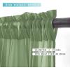 MIULEE Christmas Half Window Sheer Curtain Valance, Extra Wide Rod Pocket Voile Drape for Kitchen Cafe Bathroom Small Window One Panel 60 x 18 Inch Haute Red(Sage Green)