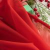 MIULEE Christmas Half Window Sheer Curtain Valance, Extra Wide Rod Pocket Voile Drape for Kitchen Cafe Bathroom Small Window One Panel 60 x 18 Inch Haute Red(Haute Red)