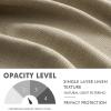 MIULEE Christmas Hunter Green Faux Linen Textured Curtains 84 Inch Length 2 Panels Set for Living Room Bedroom Farmhouse Burlap Weave Semi Sheer Grommet Top Light Filtering Window Drapes, W37xL84(Taupe)