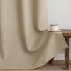 MIULEE Christmas Hunter Green Faux Linen Textured Curtains 84 Inch Length 2 Panels Set for Living Room Bedroom Farmhouse Burlap Weave Semi Sheer Grommet Top Light Filtering Window Drapes, W37xL84(Taupe)