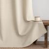MIULEE Christmas Hunter Green Faux Linen Textured Curtains 84 Inch Length 2 Panels Set for Living Room Bedroom Farmhouse Burlap Weave Semi Sheer Grommet Top Light Filtering Window Drapes, W37xL84(Cream Beige)