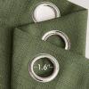 MIULEE Christmas Hunter Green Faux Linen Textured Curtains 84 Inch Length 2 Panels Set for Living Room Bedroom Farmhouse Burlap Weave Semi Sheer Grommet Top Light Filtering Window Drapes, W37xL84(Olive Green)