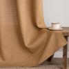MIULEE Christmas Hunter Green Faux Linen Textured Curtains 84 Inch Length 2 Panels Set for Living Room Bedroom Farmhouse Burlap Weave Semi Sheer Grommet Top Light Filtering Window Drapes, W37xL84(Brown)