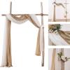 MIULEE Christmas Luxury Window Scarf Sheer Voile Elegant Topper Long Window Valance Solid Window Treatment Swags Drapes for Window Ceremony Wedding Canopy Bed 54″ x 216″ Maroon Red 1 Piece(Brown)