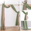 MIULEE Christmas Luxury Window Scarf Sheer Voile Elegant Topper Long Window Valance Solid Window Treatment Swags Drapes for Window Ceremony Wedding Canopy Bed 54″ x 216″ Maroon Red 1 Piece(Sage Green)
