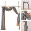 MIULEE Christmas Luxury Window Scarf Sheer Voile Elegant Topper Long Window Valance Solid Window Treatment Swags Drapes for Window Ceremony Wedding Canopy Bed 54″ x 216″ Maroon Red 1 Piece(Dark Grey)
