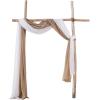 MIULEE Christmas Luxury Window Scarf Sheer Voile Elegant Topper Long Window Valance Solid Window Treatment Swags Drapes for Window Ceremony Wedding Canopy Bed 54″ x 216″ Maroon Red 1 Piece(White)