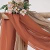 MIULEE Christmas Luxury Window Scarf Sheer Voile Elegant Topper Long Window Valance Solid Window Treatment Swags Drapes for Window Ceremony Wedding Canopy Bed 54″ x 216″ Maroon Red 1 Piece(Burnt Orange)