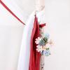 MIULEE Christmas Luxury Window Scarf Sheer Voile Elegant Topper Long Window Valance Solid Window Treatment Swags Drapes for Window Ceremony Wedding Canopy Bed 54″ x 216″ Maroon Red 1 Piece(Red)