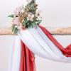 MIULEE Christmas Luxury Window Scarf Sheer Voile Elegant Topper Long Window Valance Solid Window Treatment Swags Drapes for Window Ceremony Wedding Canopy Bed 54″ x 216″ Maroon Red 1 Piece(Red)