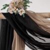 MIULEE Christmas Luxury Window Scarf Sheer Voile Elegant Topper Long Window Valance Solid Window Treatment Swags Drapes for Window Ceremony Wedding Canopy Bed 54″ x 216″ Maroon Red 1 Piece(Black)
