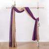 MIULEE Christmas Luxury Window Scarf Sheer Voile Elegant Topper Long Window Valance Solid Window Treatment Swags Drapes for Window Ceremony Wedding Canopy Bed 54″ x 216″ Maroon Red 1 Piece(Plum Purple)