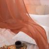 MIULEE Christmas Luxury Window Scarf Sheer Voile Elegant Topper Long Window Valance Solid Window Treatment Swags Drapes for Window Ceremony Wedding Canopy Bed 54″ x 216″ Maroon Red 1 Piece(Burnt Orange)