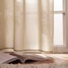MIULEE Christmas Luxury Window Scarf Sheer Voile Elegant Topper Long Window Valance Solid Window Treatment Swags Drapes for Window Ceremony Wedding Canopy Bed 54″ x 216″ Maroon Red 1 Piece(Brown)