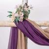 MIULEE Christmas Luxury Window Scarf Sheer Voile Elegant Topper Long Window Valance Solid Window Treatment Swags Drapes for Window Ceremony Wedding Canopy Bed 54″ x 216″ Maroon Red 1 Piece(Plum Purple)