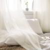 MIULEE Christmas Luxury Window Scarf Sheer Voile Elegant Topper Long Window Valance Solid Window Treatment Swags Drapes for Window Ceremony Wedding Canopy Bed 54″ x 216″ Maroon Red 1 Piece(Ivory)