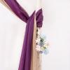 MIULEE Christmas Luxury Window Scarf Sheer Voile Elegant Topper Long Window Valance Solid Window Treatment Swags Drapes for Window Ceremony Wedding Canopy Bed 54″ x 216″ Maroon Red 1 Piece(Plum Purple)